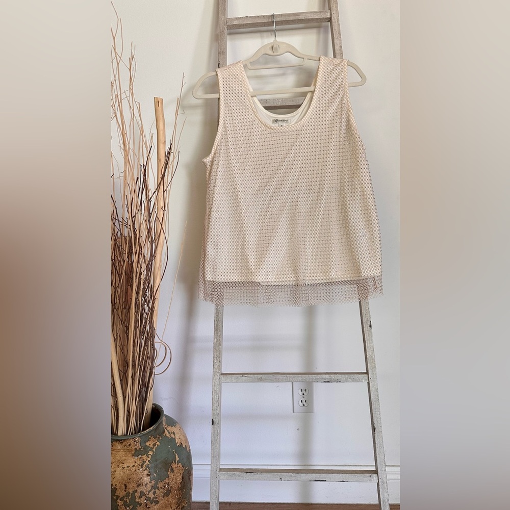 Cream Sleeveless Top